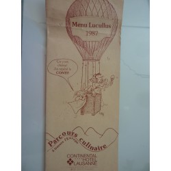 Menu Lucullus 1987  Parcours culinaire a travers l' Europe CONTINENTAL HOTEL LAUSANNE