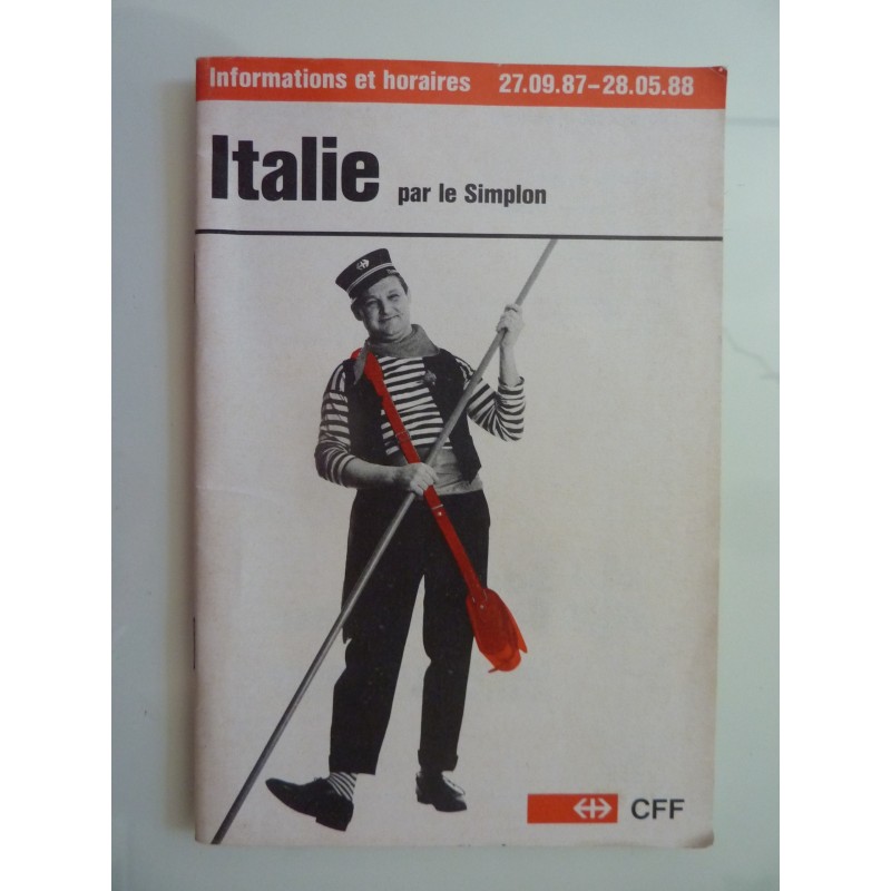ITALIE par le Simplon CFF Information et horaries 27.09.87 - 28.05.88