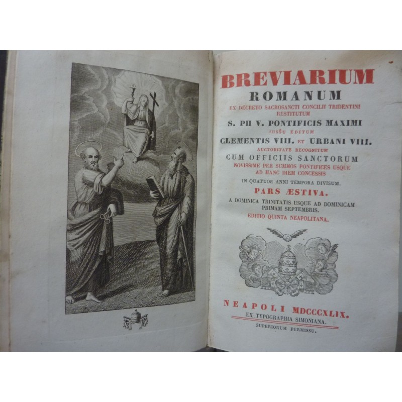 BREVIARIUM ROMANUM PARS AESTIVA EDITIO QUINTA NEAPOLITANA